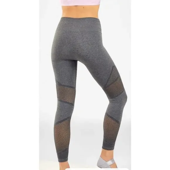 Fabletics Gray Heather Mosaic High Waisted Skinny Athletic Leggings Size L - Picture 2 of 7